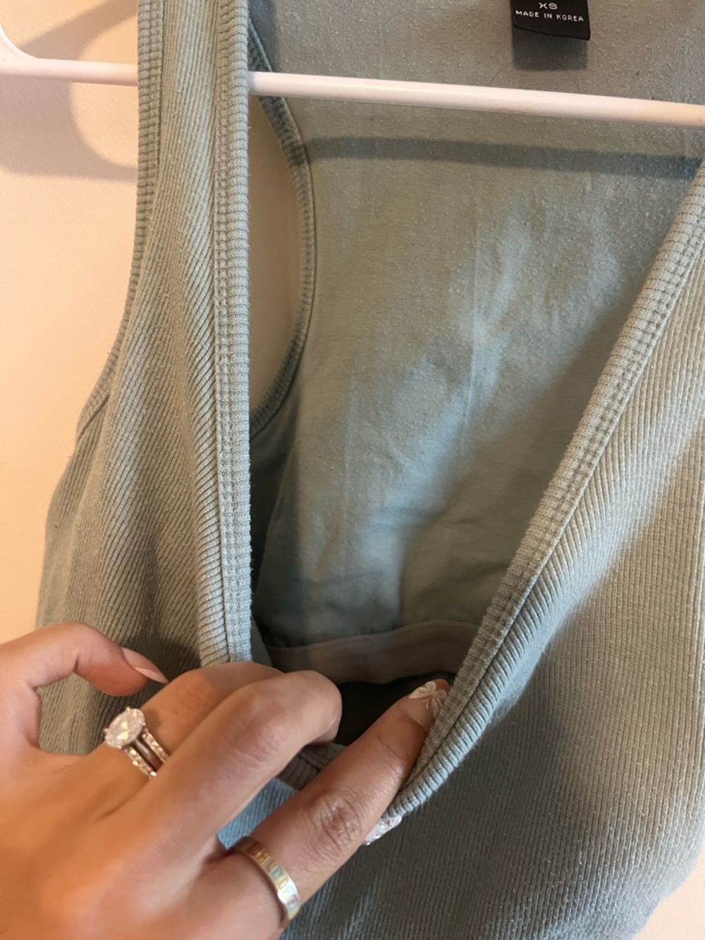Moda International Ribbed Tank Top - Sage - Picture 4 of 5